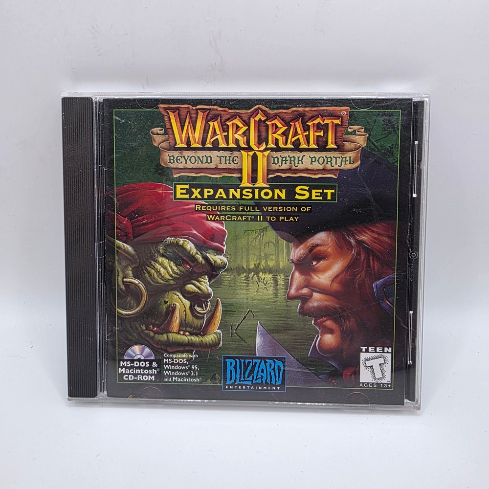 1996 WarCraft II Beyond the Dark Portal Expansion Set PC CD-ROM Complete Blizzar